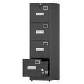 Black 4-Drawer Metal File Cabinet with Lock U329