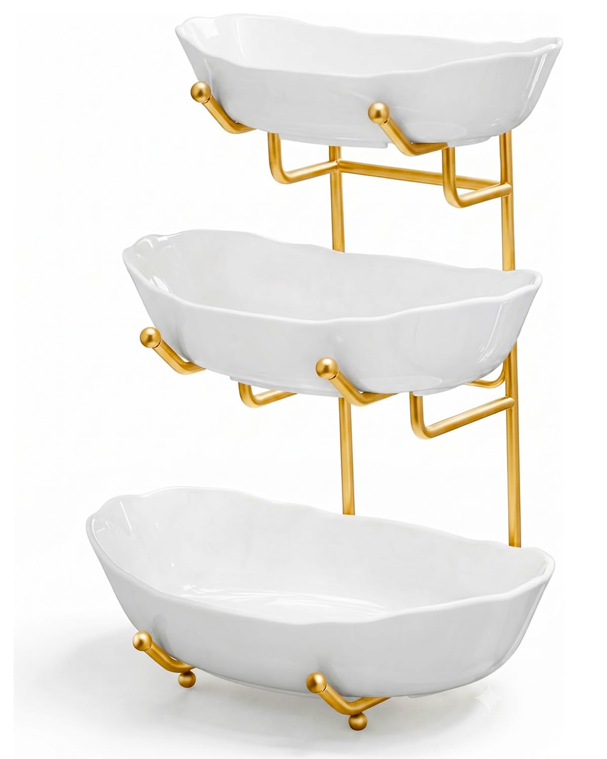 3 Tier Ceramic Fruit Bowl with Stand N6007