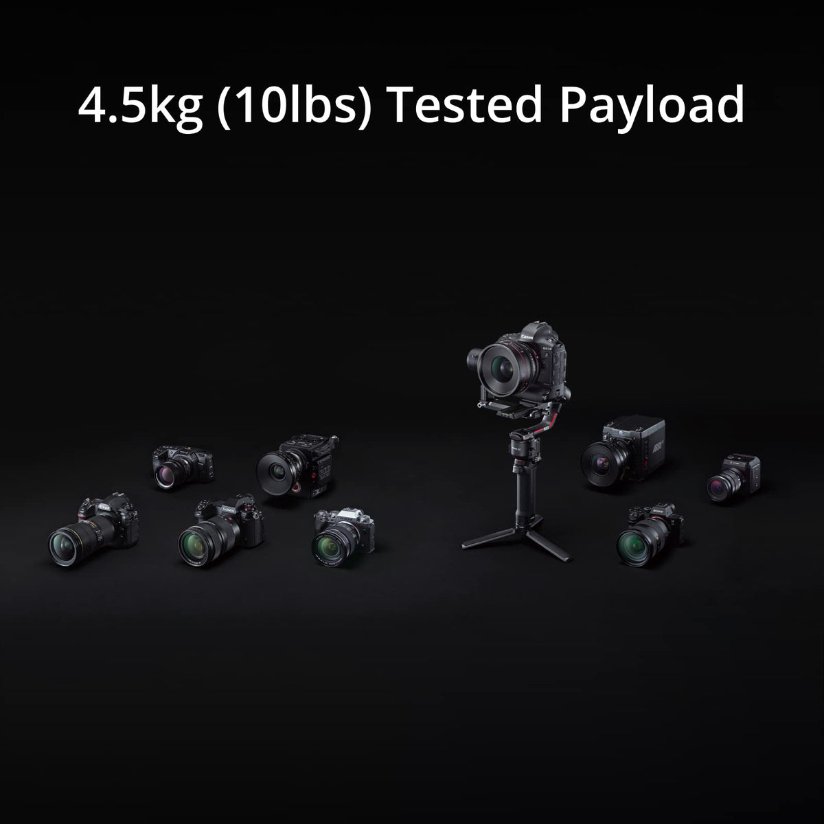 3-Axis Gimbal Stabilizer for DSLR and Mirrorless Cameras, Carbon Fiber, Black V735992
