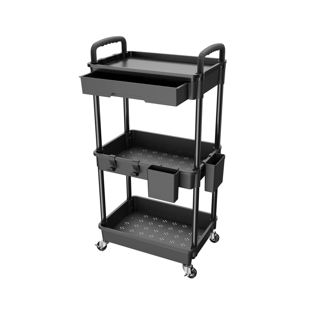 3 Tier Rolling Utility Cart with Drawer S67323