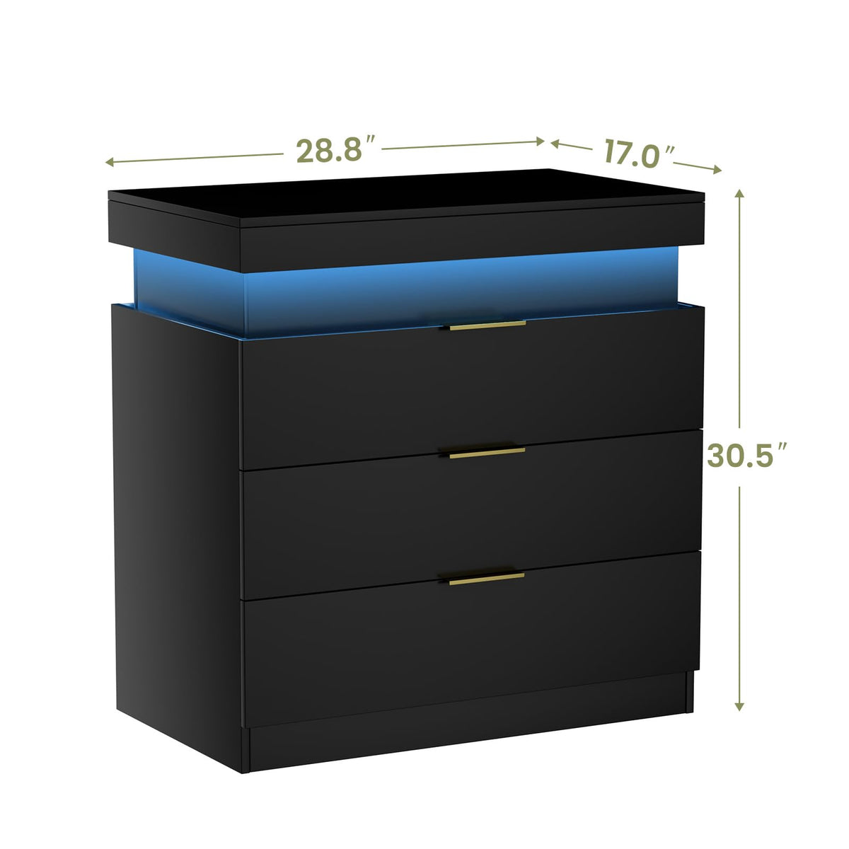LED Smart Nightstand with Charging Station & RGB Lights D41223