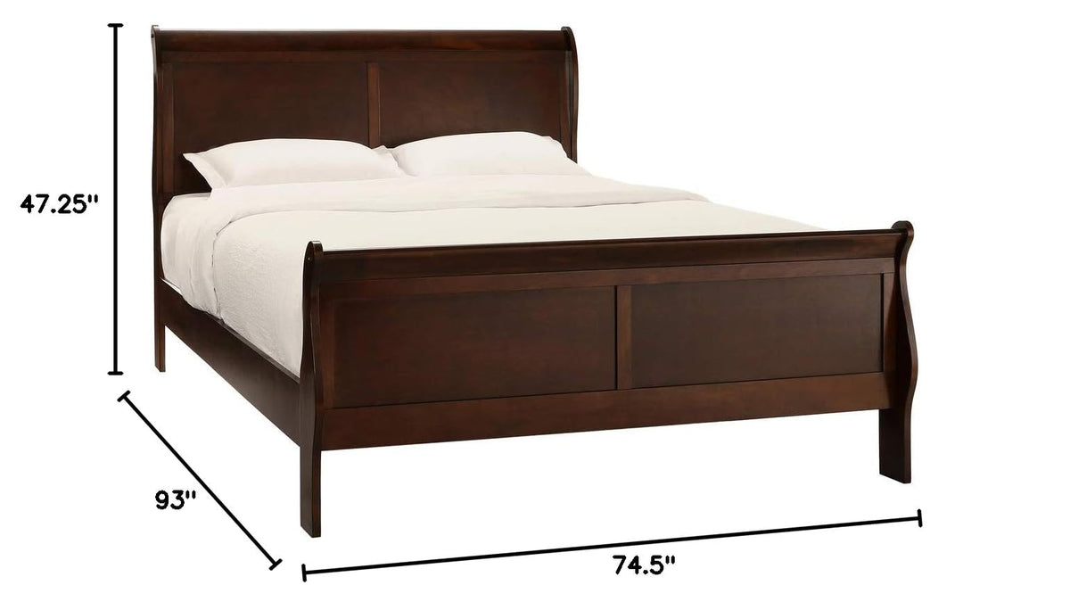 Cal King Cherry Sleigh Panel Bed S963803