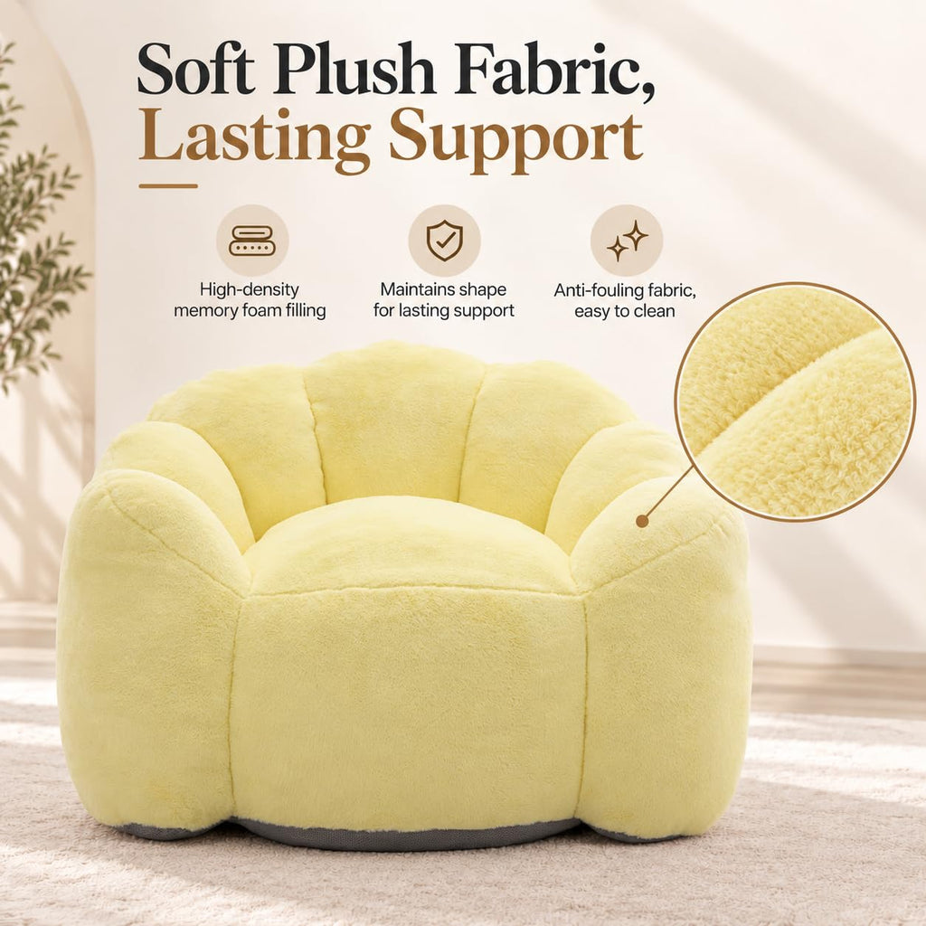 Yellow Memory Foam Bean Bag Chair F3569