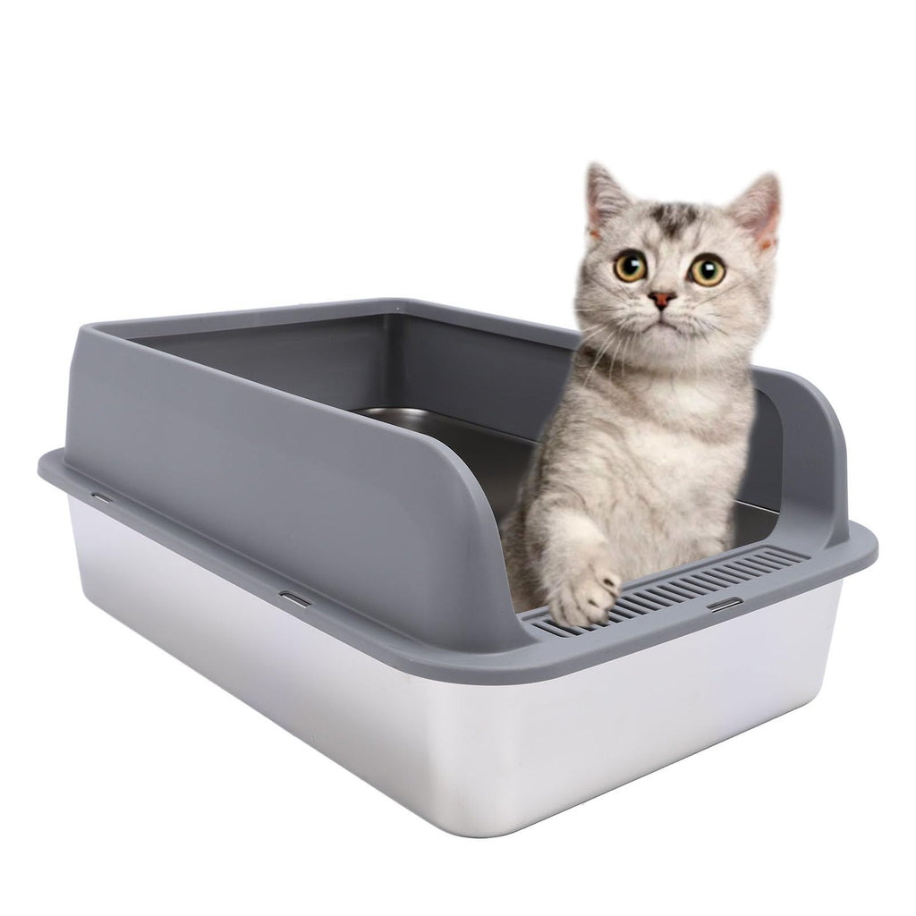 Stainless Steel Enclosed Litter Box with Lid W6761
