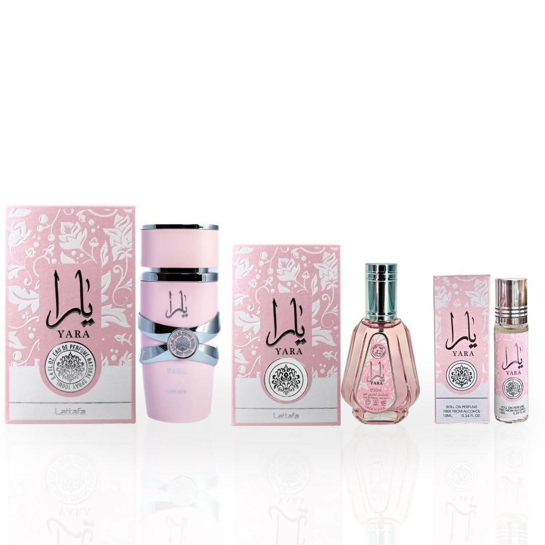3-piece Eau de Parfum Spray and Roll-On Perfume Oil Fragrance Bundle V682879