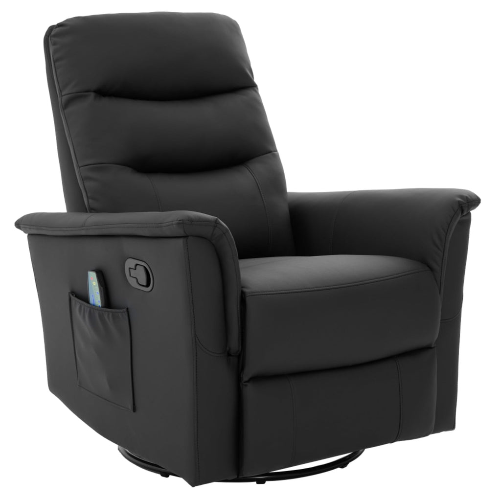 Black Boucle Swivel Rocker Glider Lounge Chair D20786