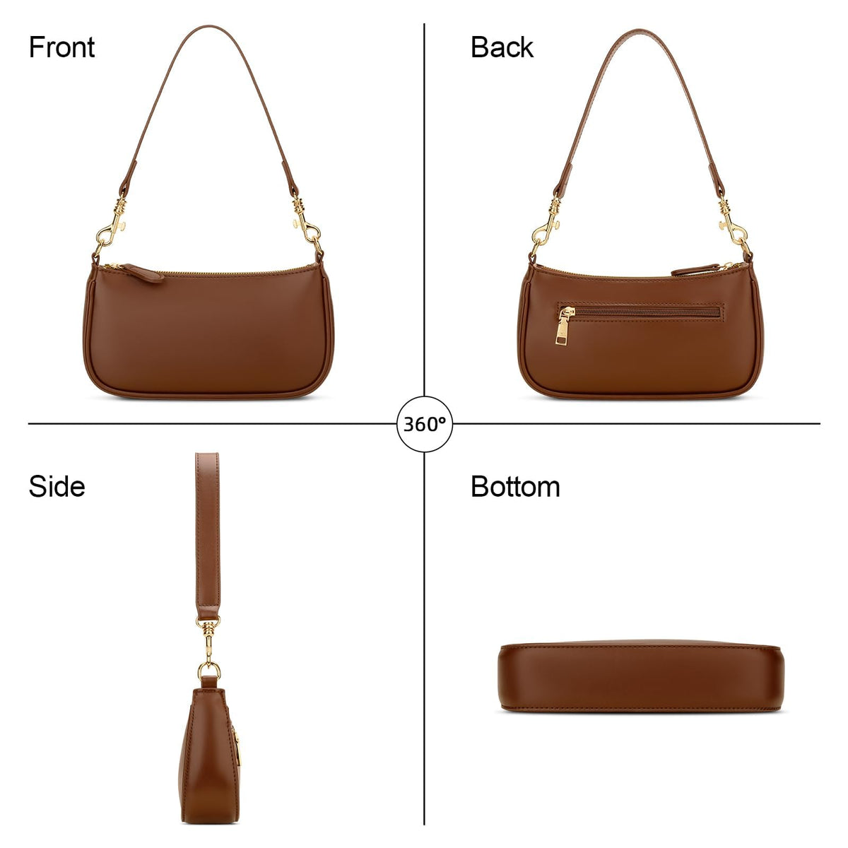 Small Black Purse with Zipper Closure J267