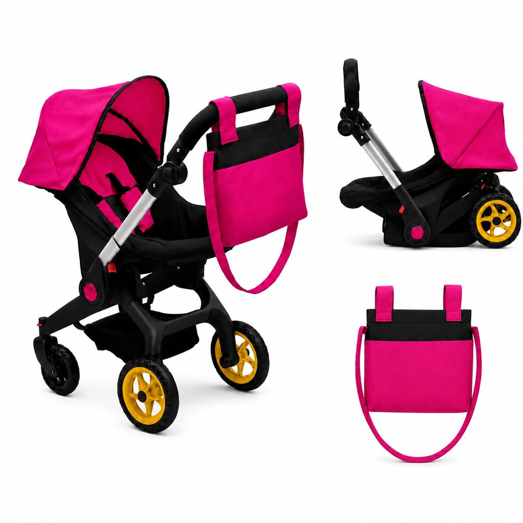 Pink Convertible 2 in 1 Doll Stroller and Car Seat P53751