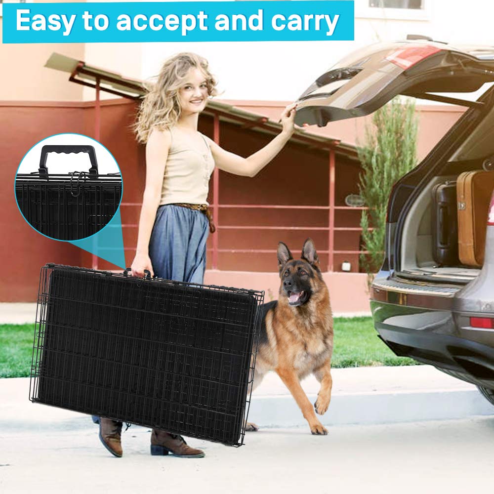 48 Inch Double-Door Dog Crate with Divider F218