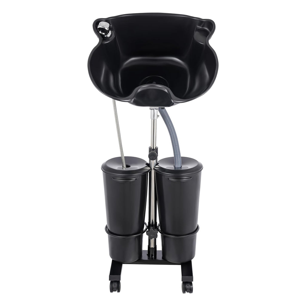 Portable Height-Adjustable Shampoo Basin with Electric Pump and 2 Water Buckets Y639