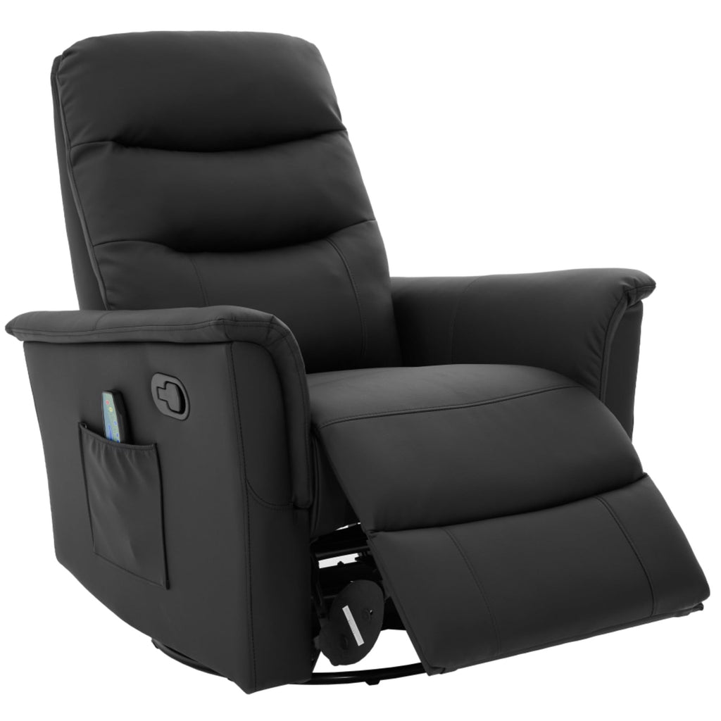Black Boucle Swivel Rocker Glider Lounge Chair D20786