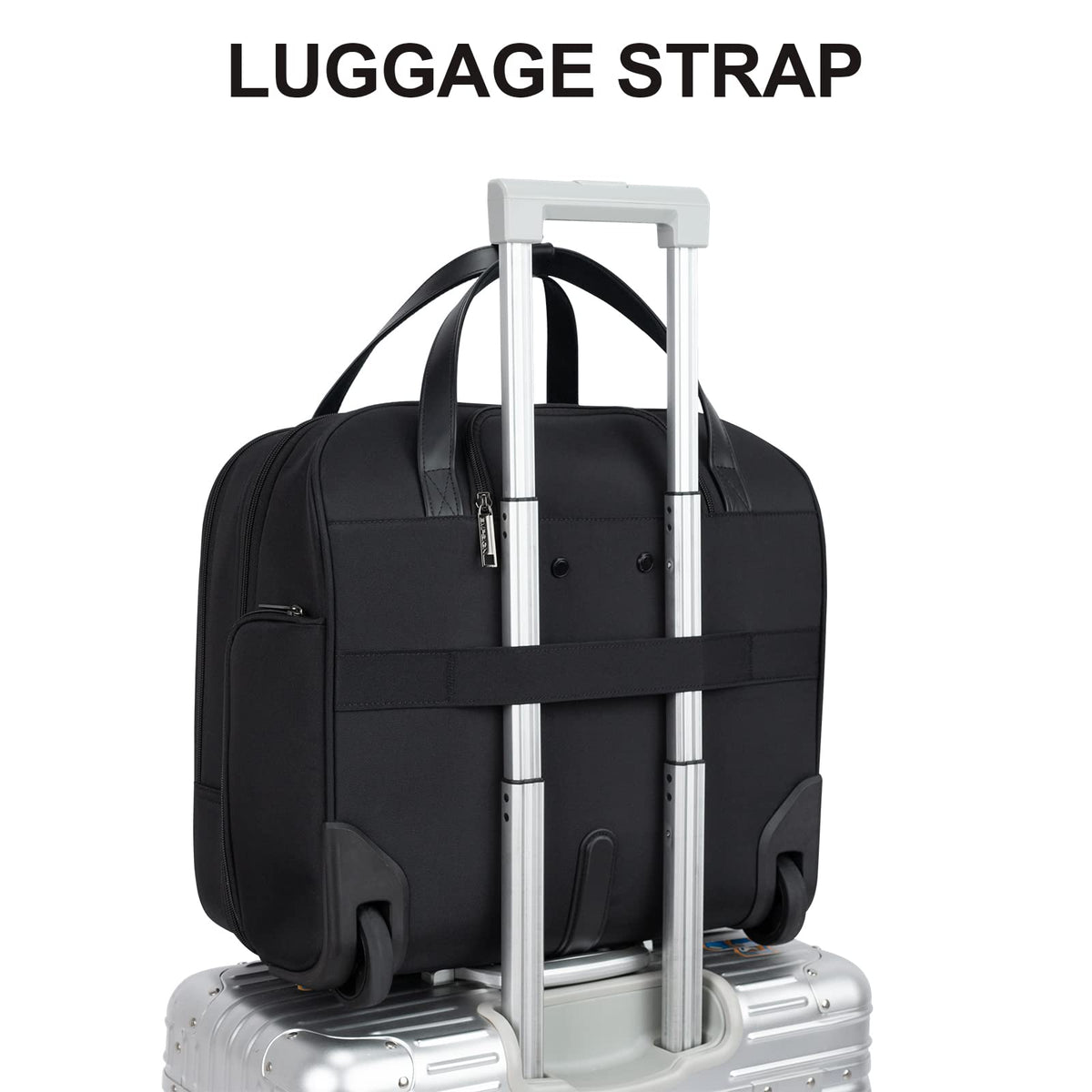 Rolling Laptop Bag 15.6 Inch Black H7308