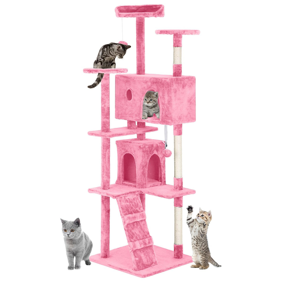 70in Cat Tree Tower with Scratching Post T432