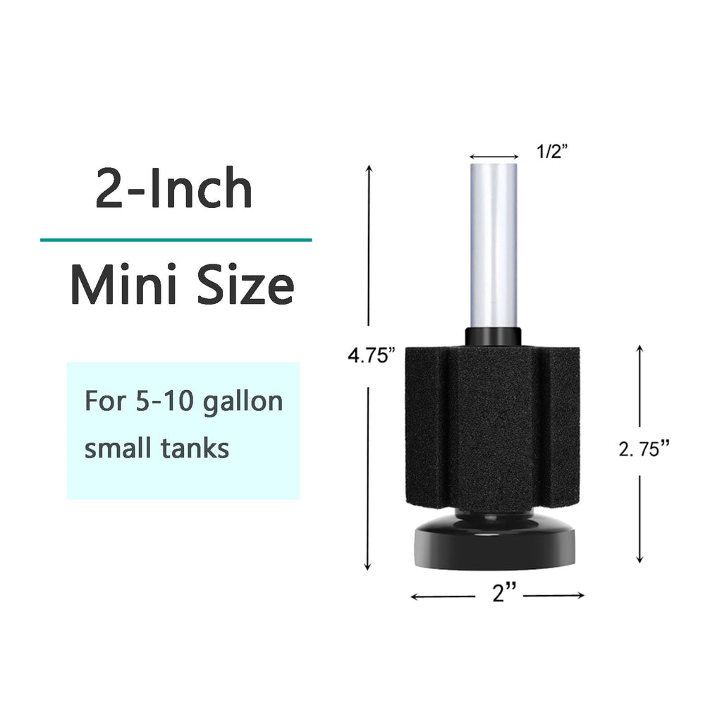 Aquarium Air Powered Sponge Filter with Airline Tubing N7391