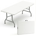 6 Foot Foldable Table with Handle & Steel Legs P178537