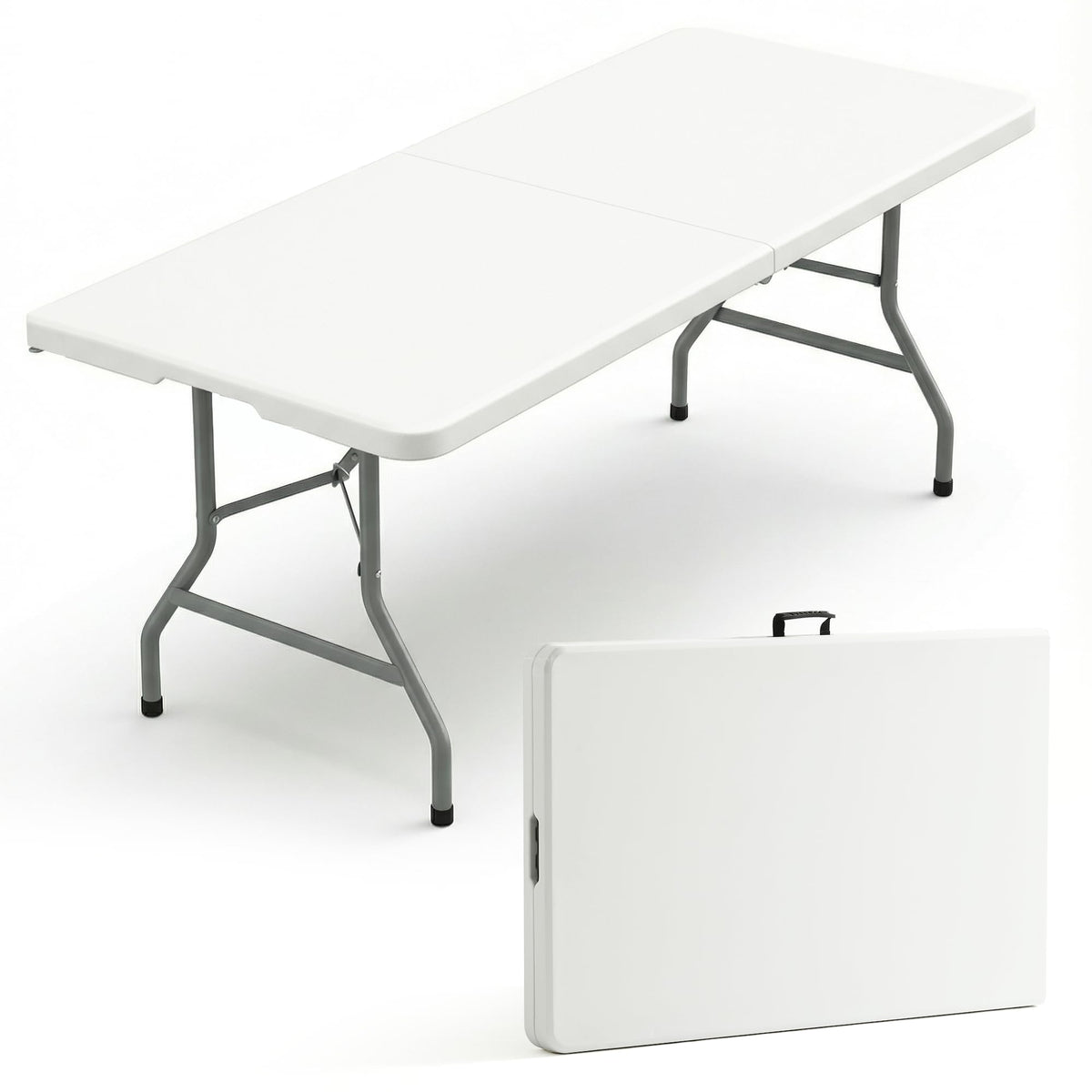 6 Foot Foldable Table with Handle & Steel Legs P178537