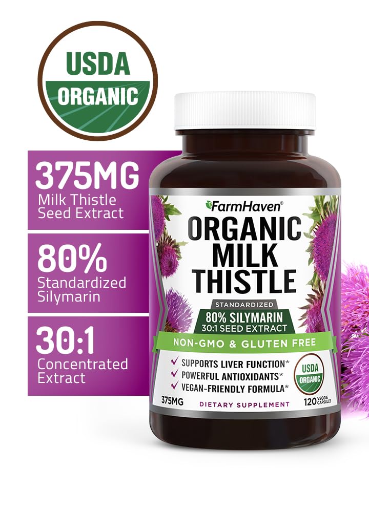 Organic Milk Thistle 120 Vegan Capsules Q21230