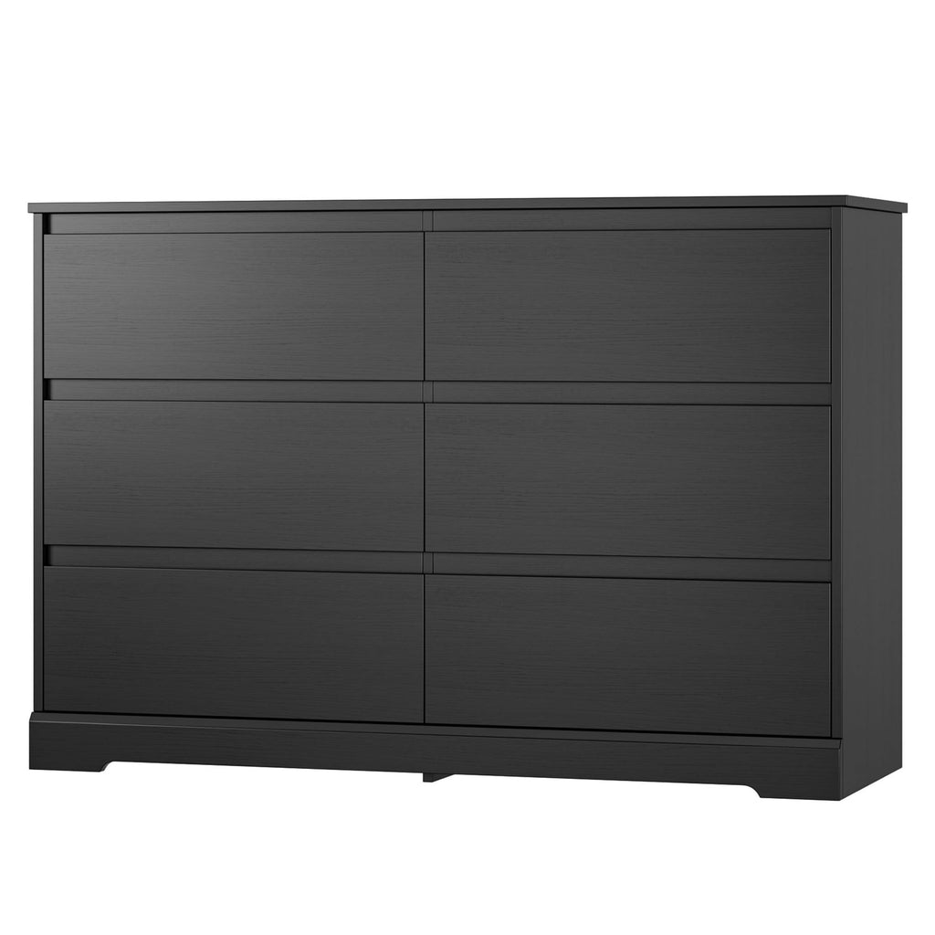 Black 6 Drawer Double Dresser L463359