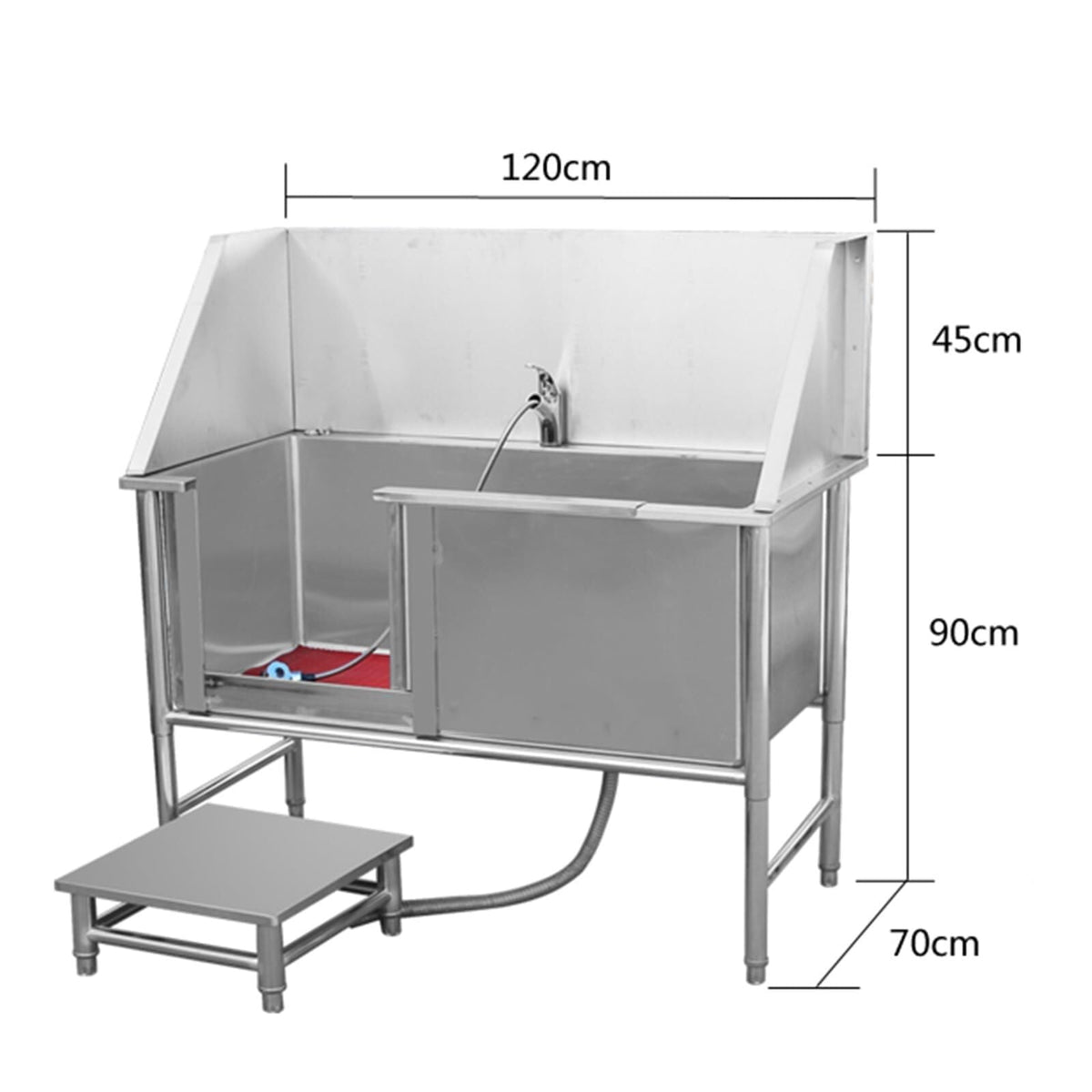 Stainless Steel Dog Washing Station with Sliding Door D4812