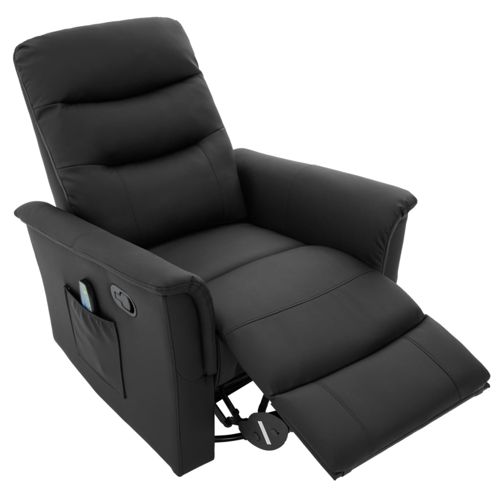 Black Boucle Swivel Rocker Glider Lounge Chair D20786