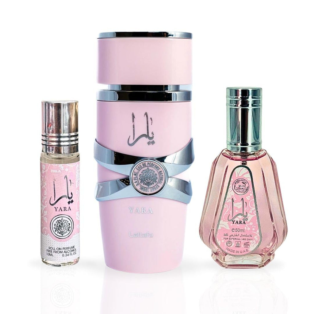 3-piece Eau de Parfum Spray and Roll-On Perfume Oil Fragrance Bundle V682879