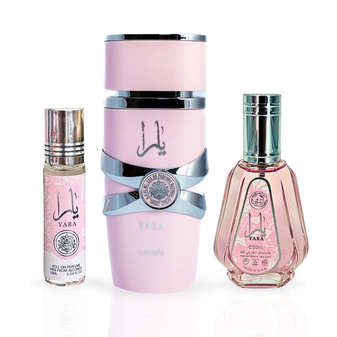 3-piece Eau de Parfum Spray and Roll-On Perfume Oil Fragrance Bundle V682879
