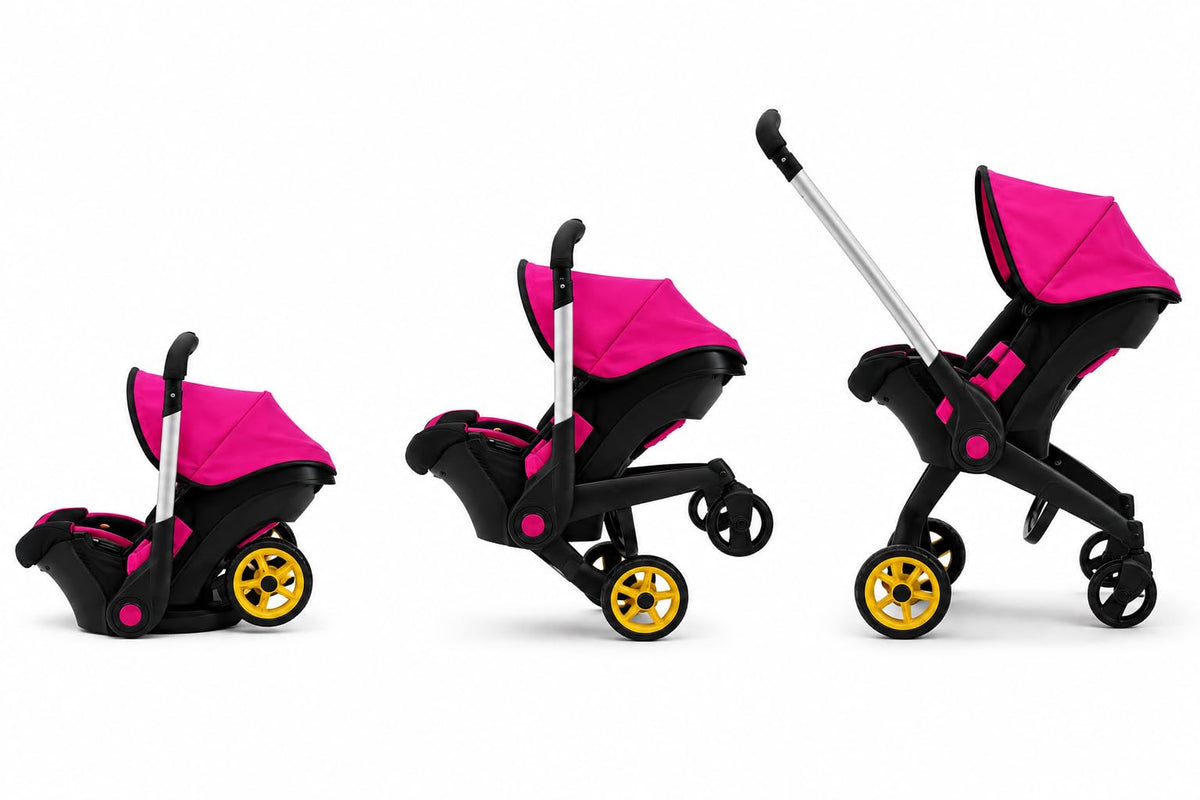 Pink Convertible 2 in 1 Doll Stroller and Car Seat P53751