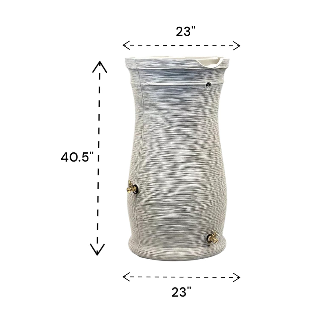 50 Gallon Gray Rain Barrel with Planter H2187