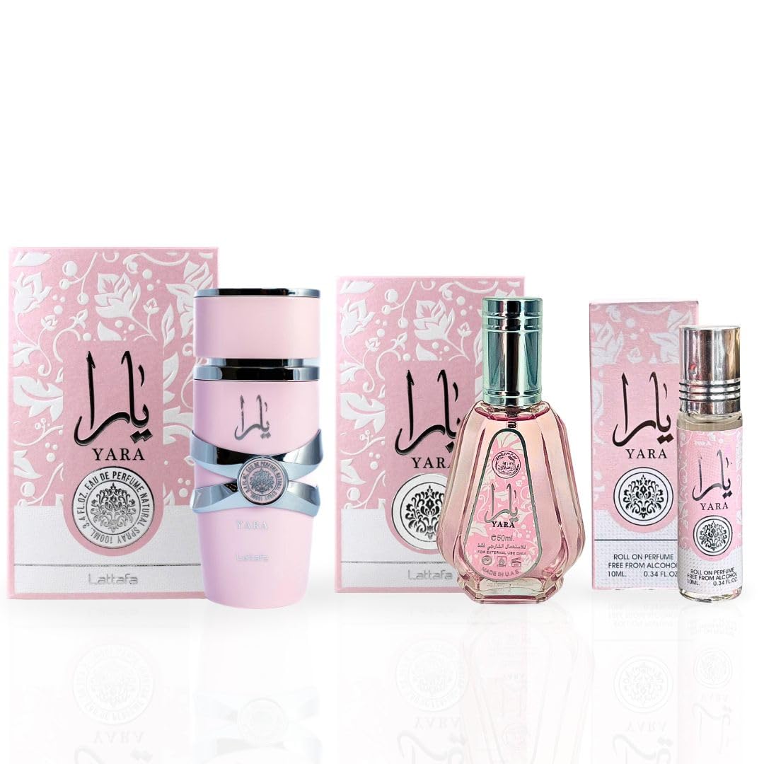 3-piece Eau de Parfum Spray and Roll-On Perfume Oil Fragrance Bundle V682879