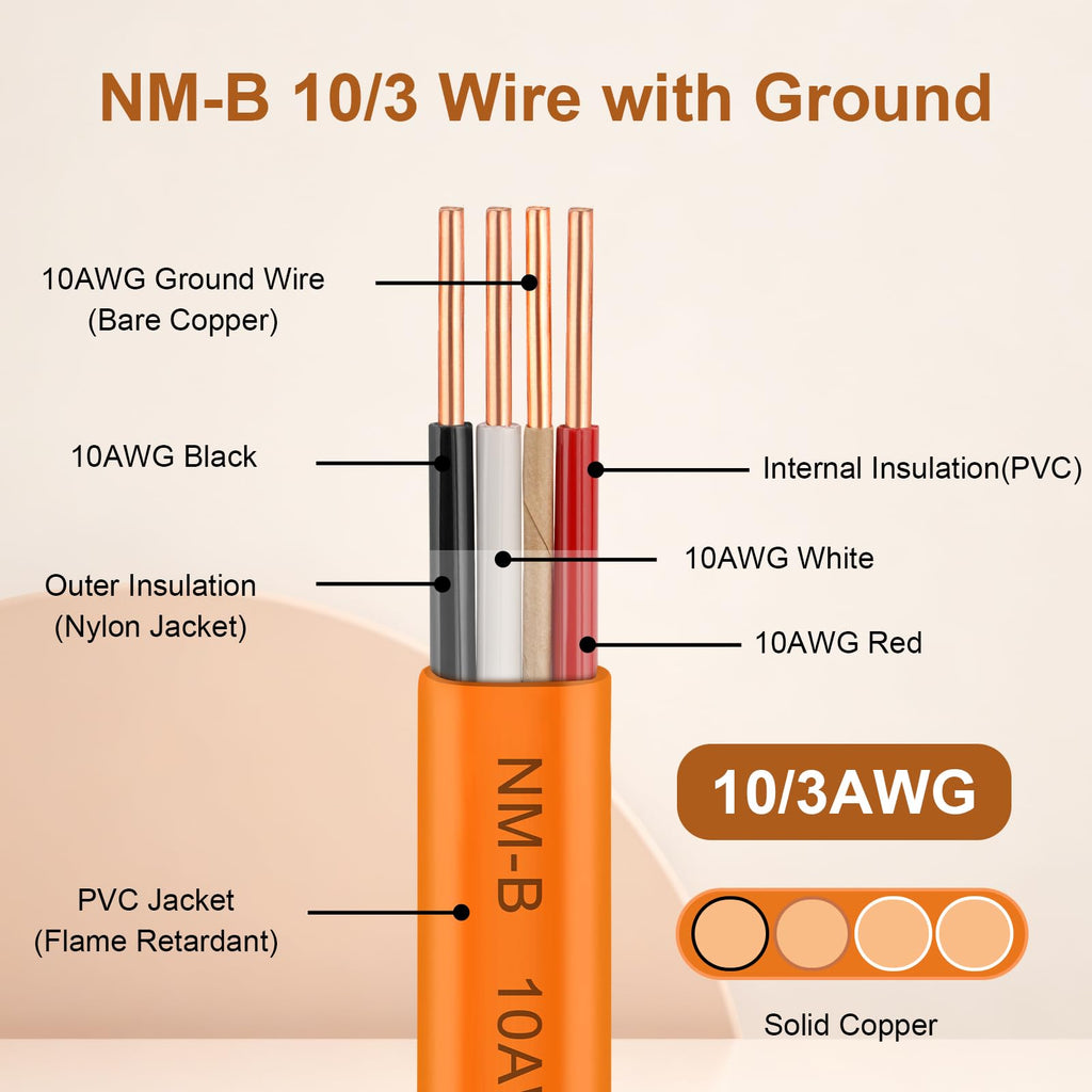 Solid Indoor Electrical Wire 100 FT Orange F52218