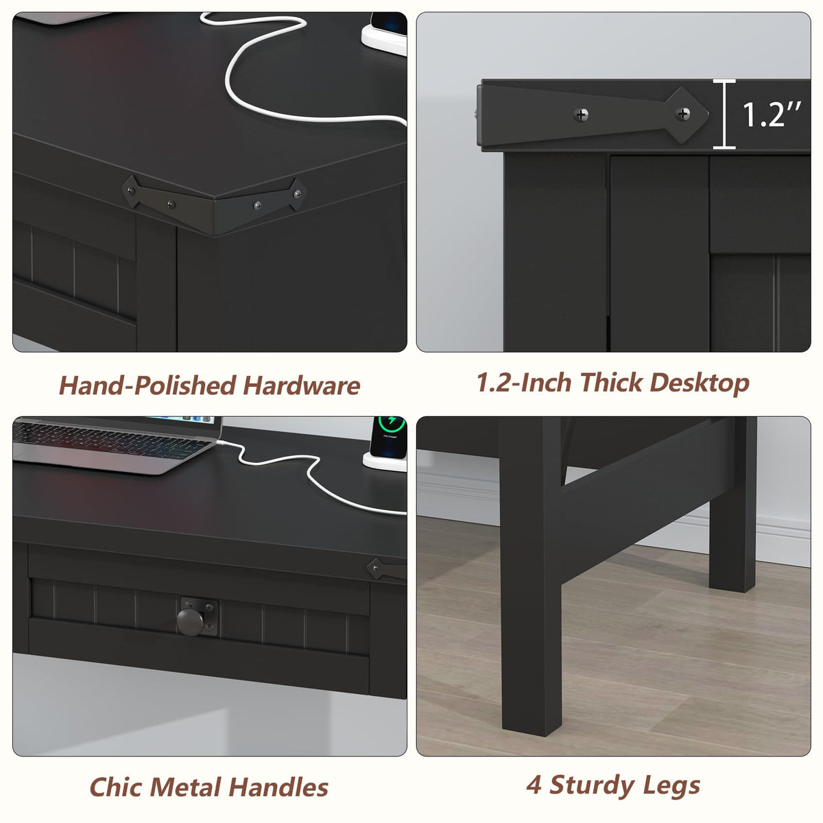 39 Inch Small Computer Desk with Drawers L955228