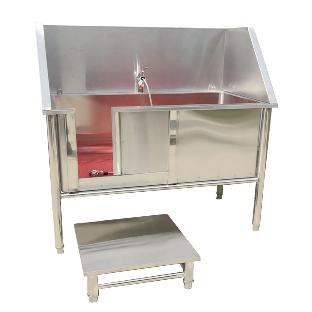 Stainless Steel Dog Washing Station with Sliding Door D4812