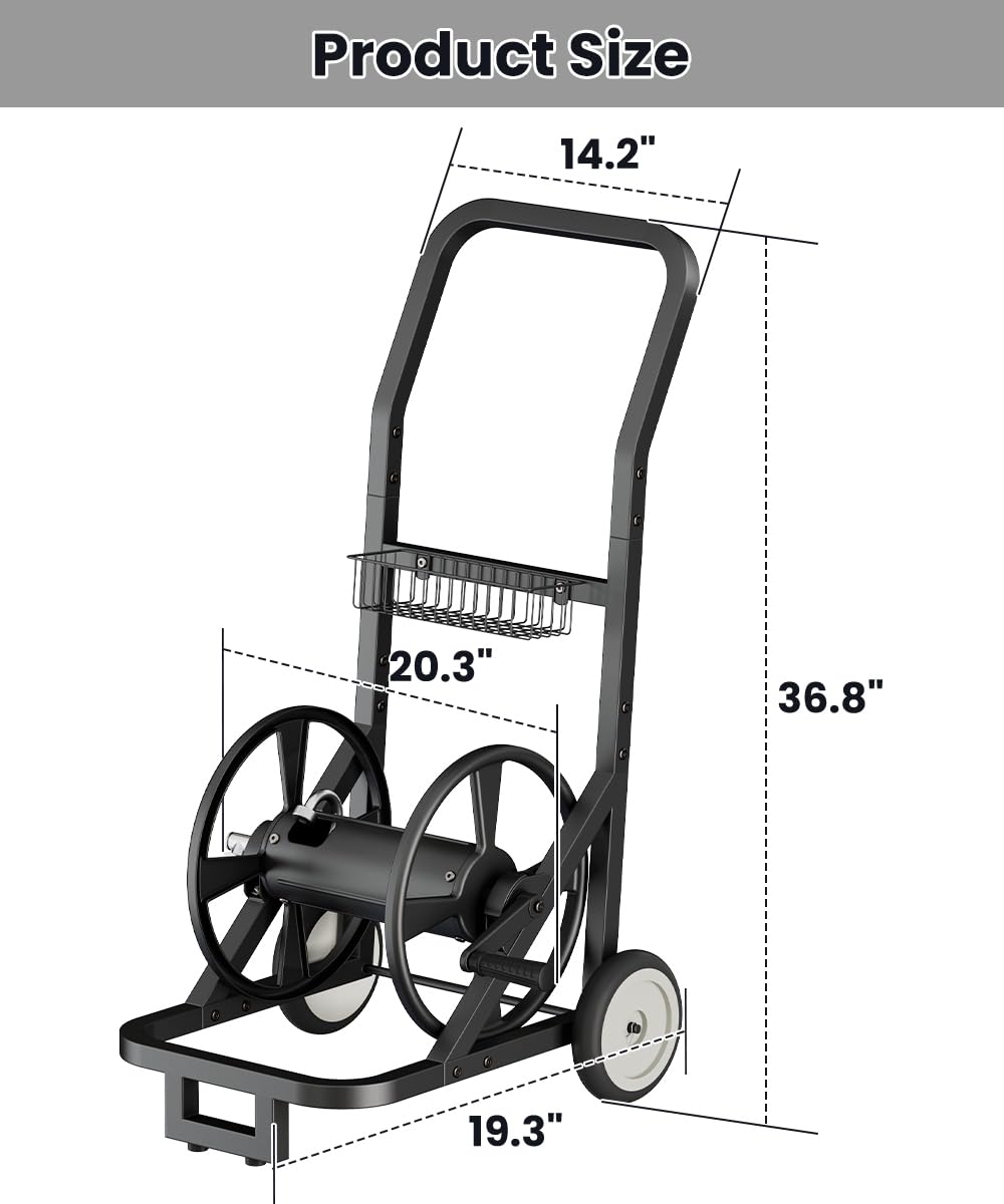 Garden Hose Reel Cart with Wheels D411