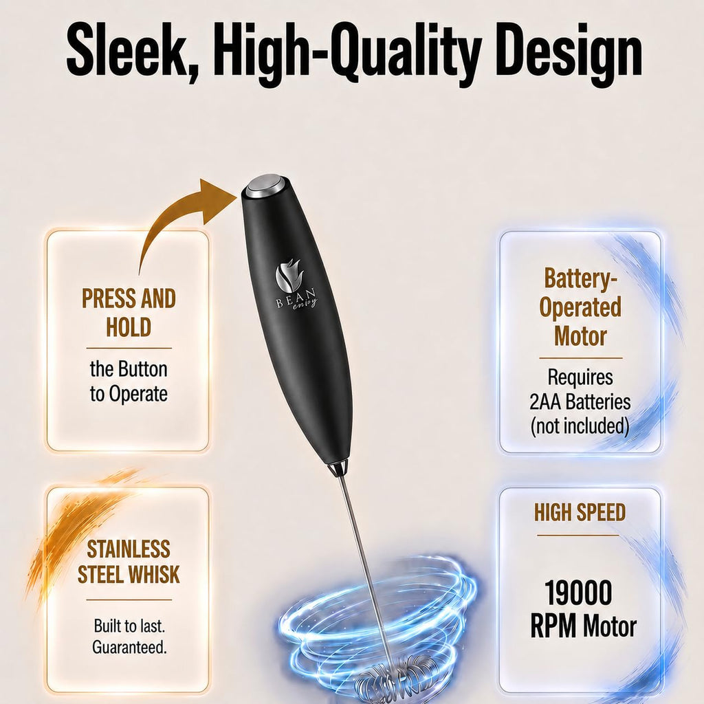 Black Handheld Milk Frother E1832