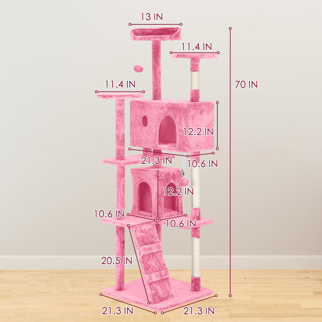 70in Cat Tree Tower with Scratching Post T432