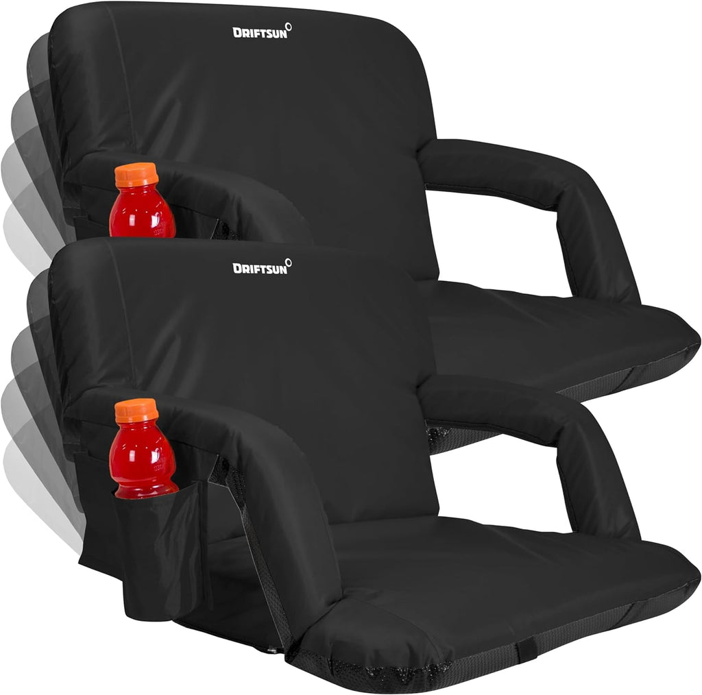 2 Pack Extra Wide Foldable Stadium Seats with Back Support T1170