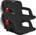 2 Pack Extra Wide Foldable Stadium Seats with Back Support T1170