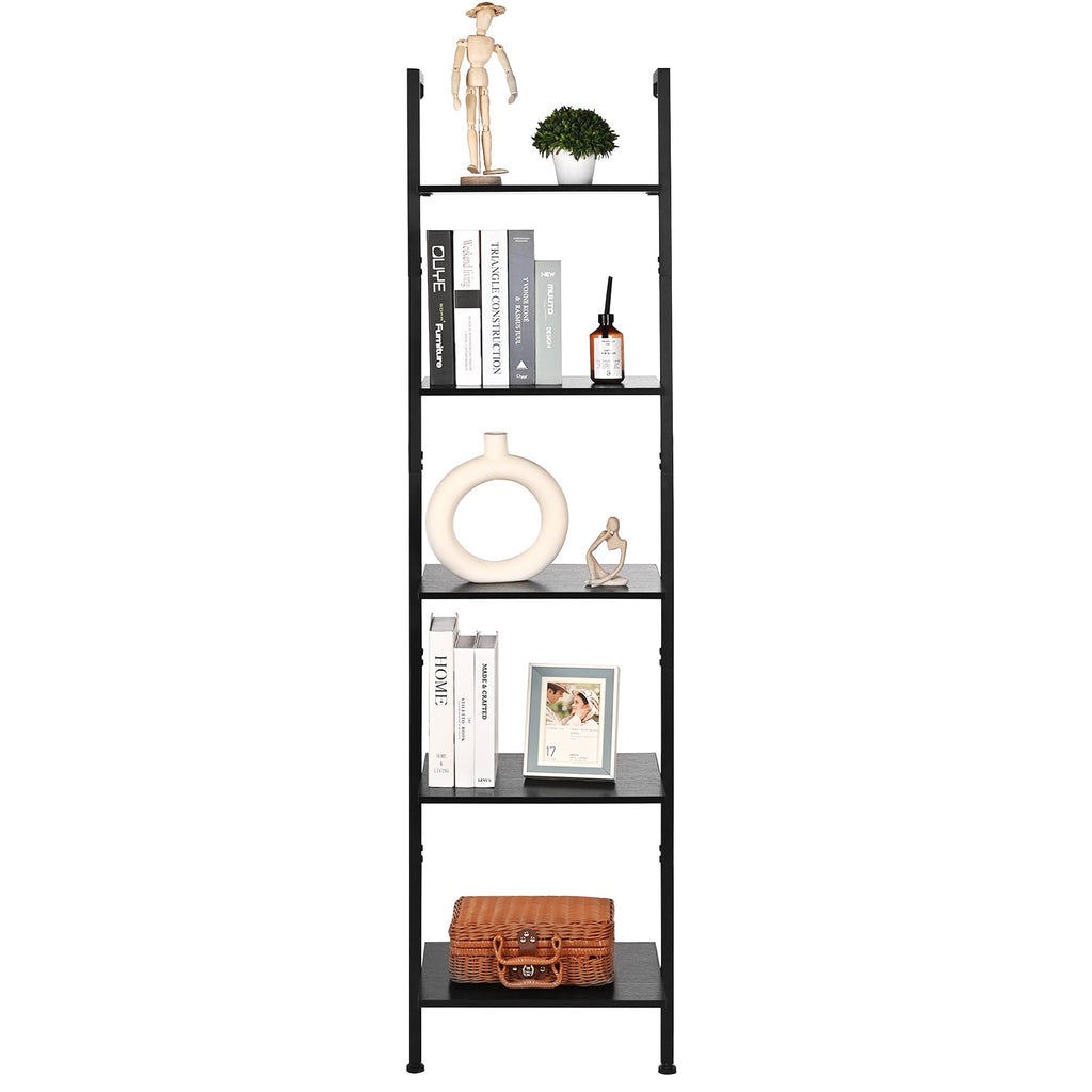 5-Tier Wood Wall Mounted Ladder Bookshelf F133