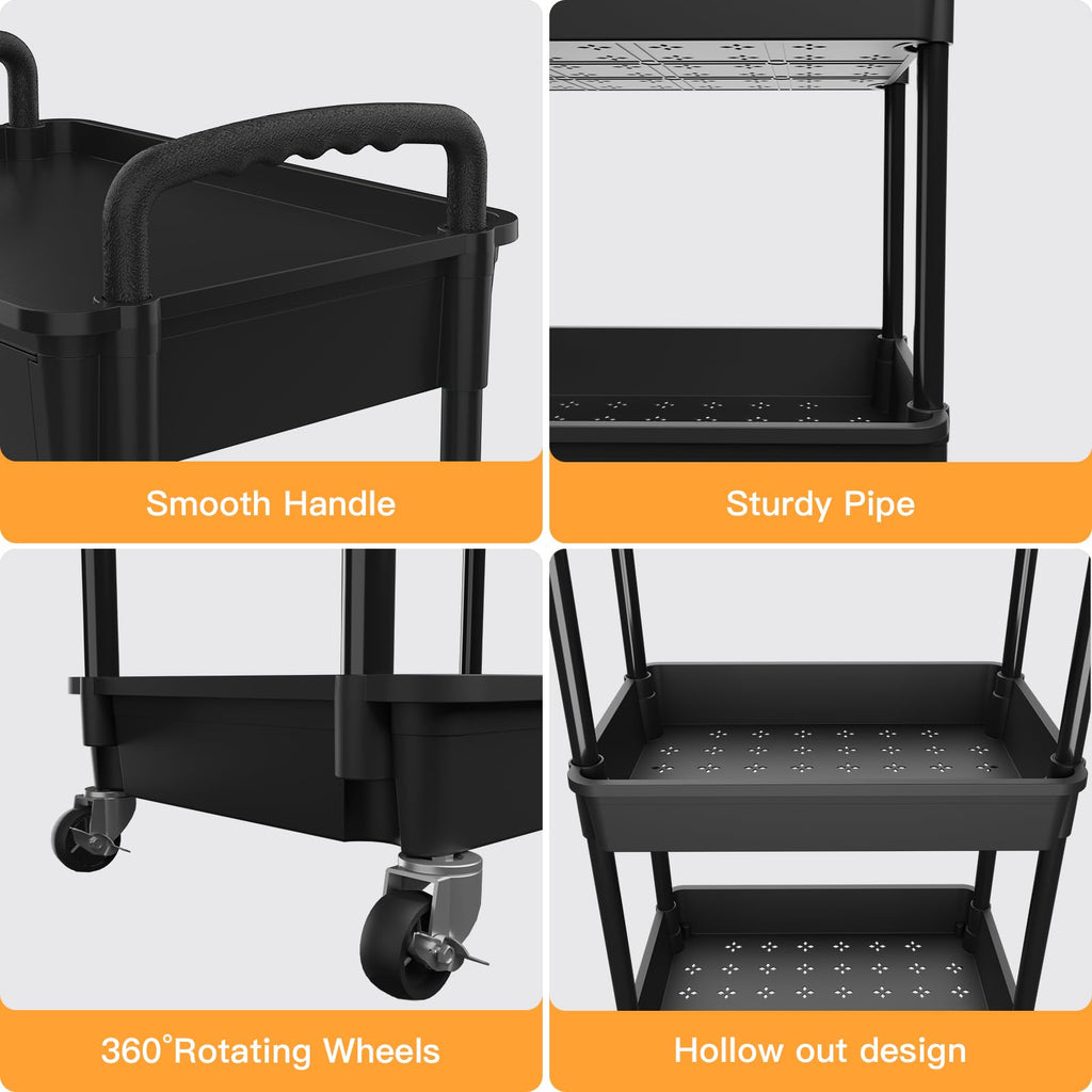 3 Tier Rolling Utility Cart with Drawer S67323