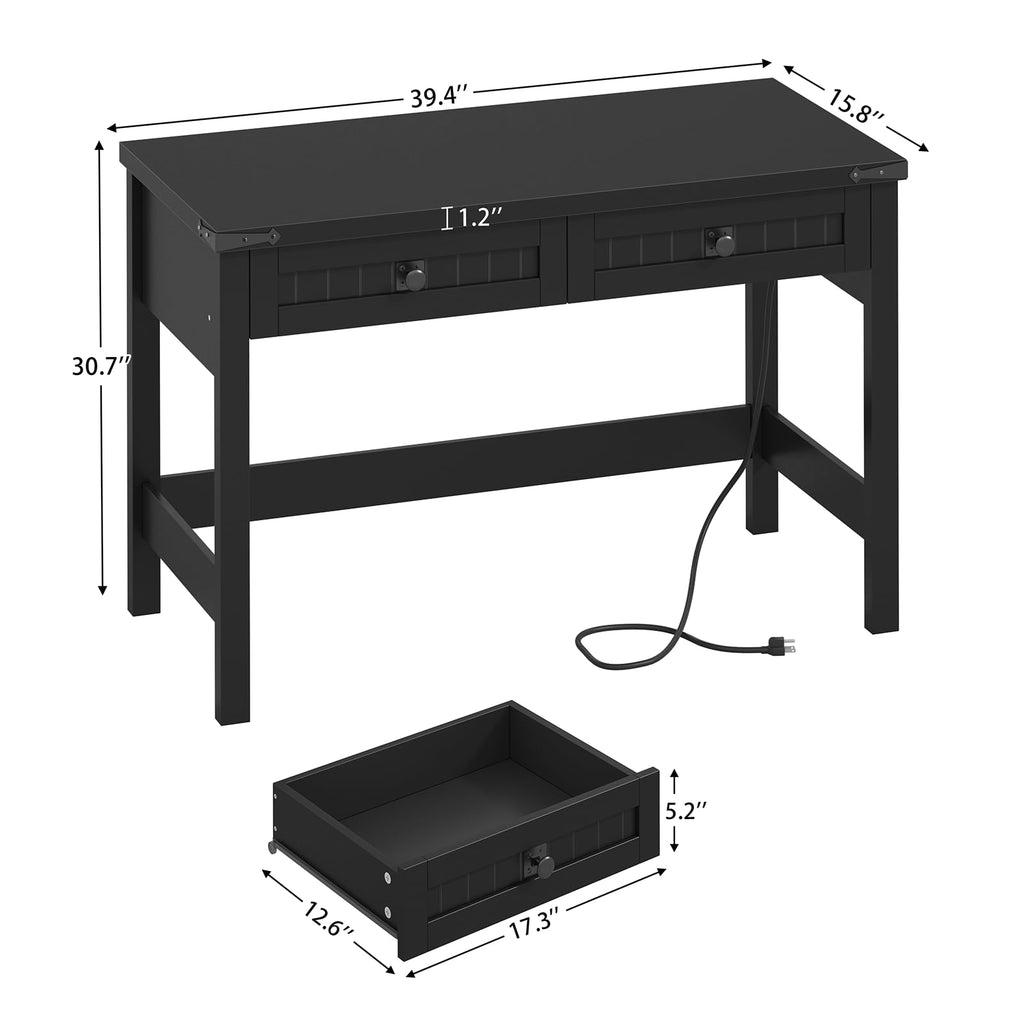 39 Inch Small Computer Desk with Drawers L955228