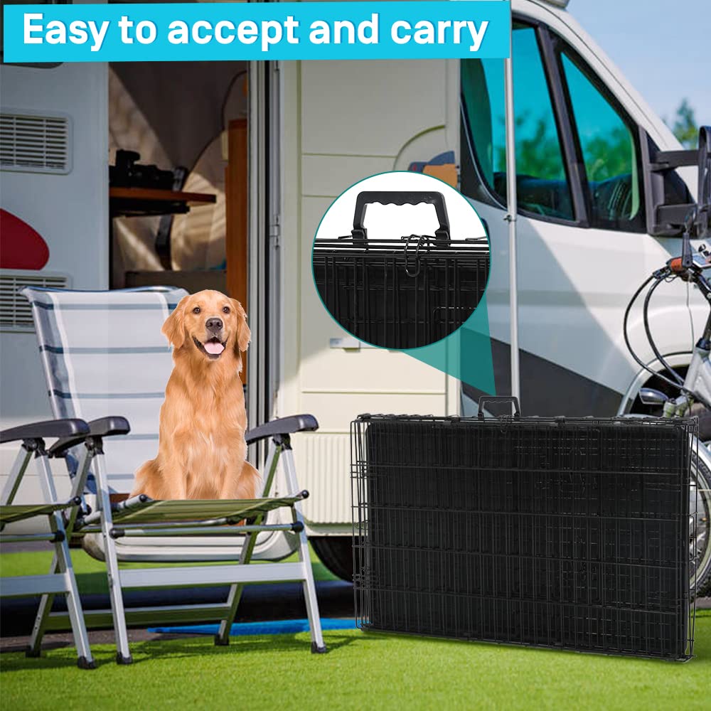 48 Inch Double-Door Dog Crate with Divider F218