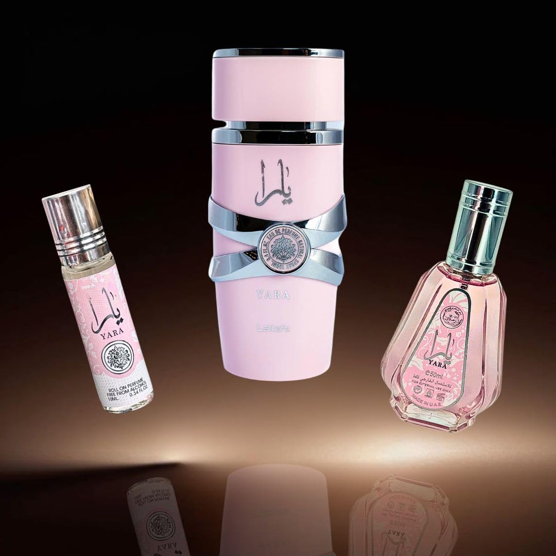 3-piece Eau de Parfum Spray and Roll-On Perfume Oil Fragrance Bundle V682879