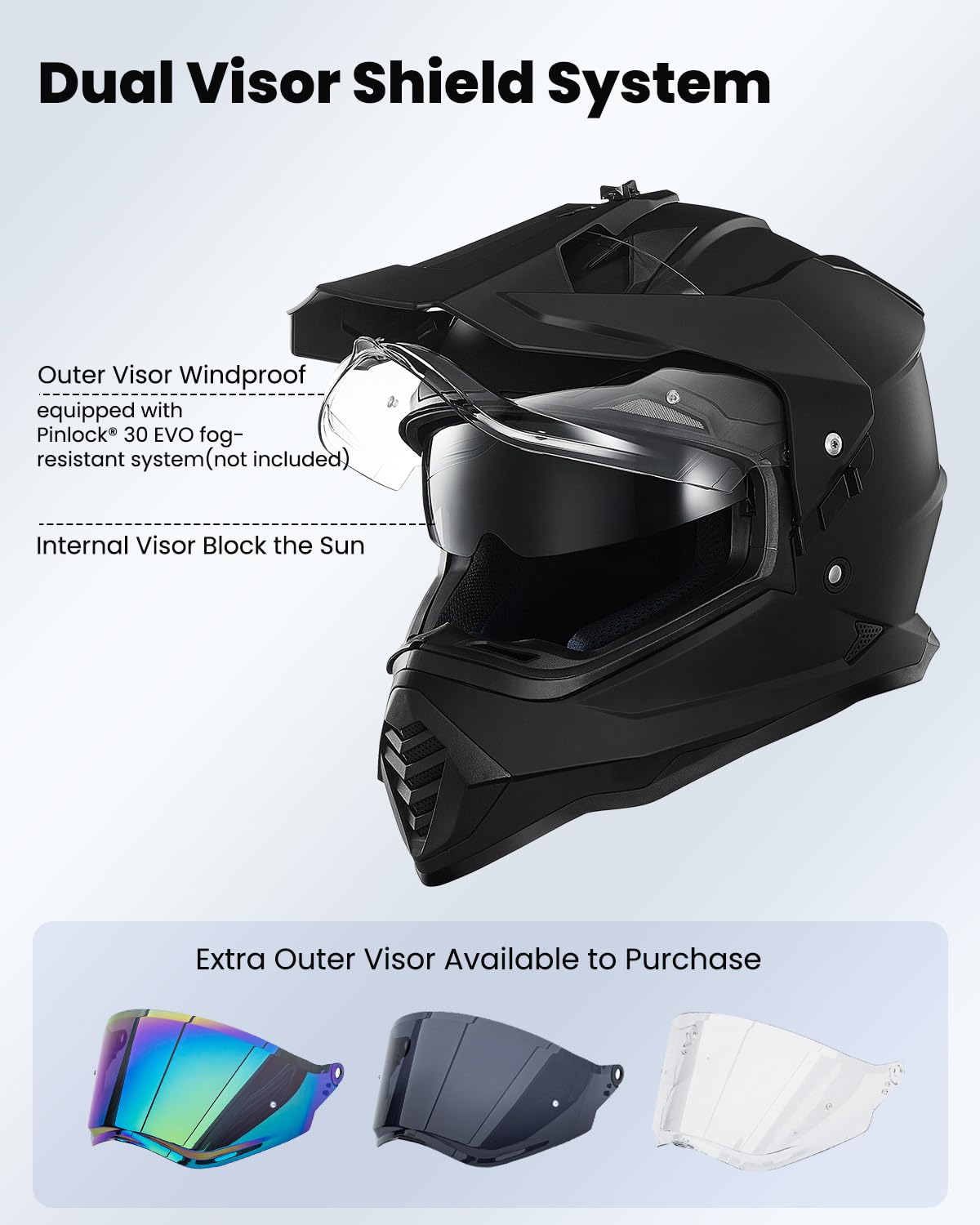 Dual Sport Adventure Motorcycle Helmet with Pinlock Visor K148147