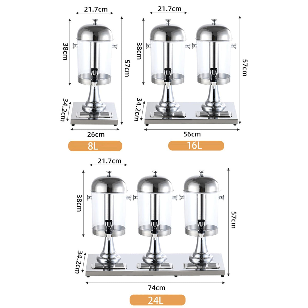 Stainless Steel Beverage Dispenser with Stand 24L N17953