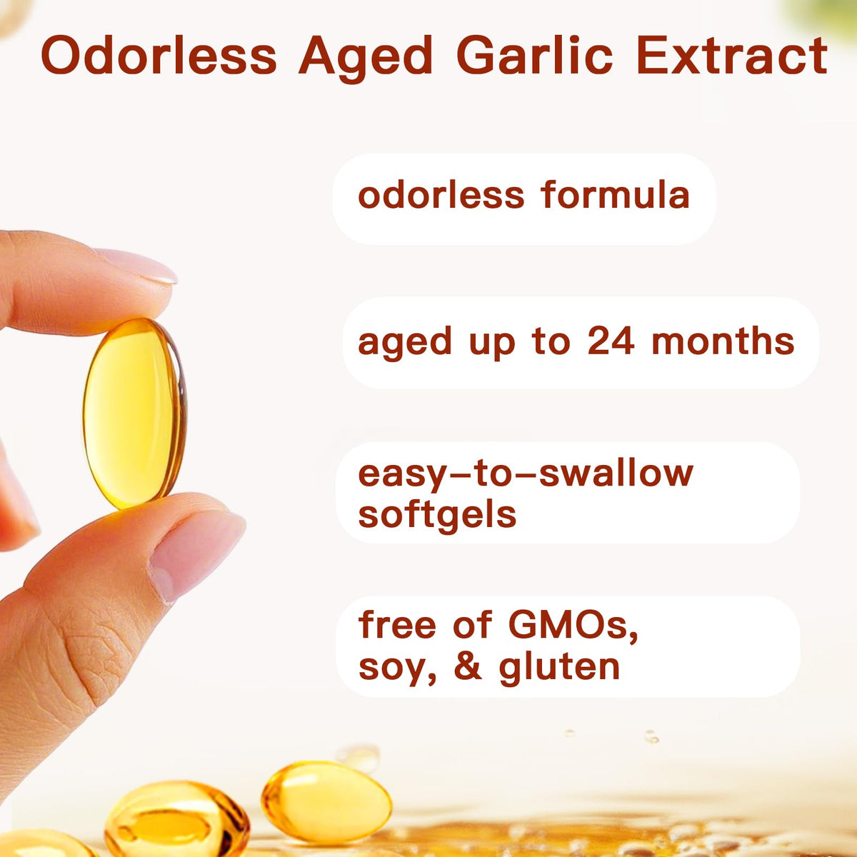 Odorless Organic Garlic Capsules D90548