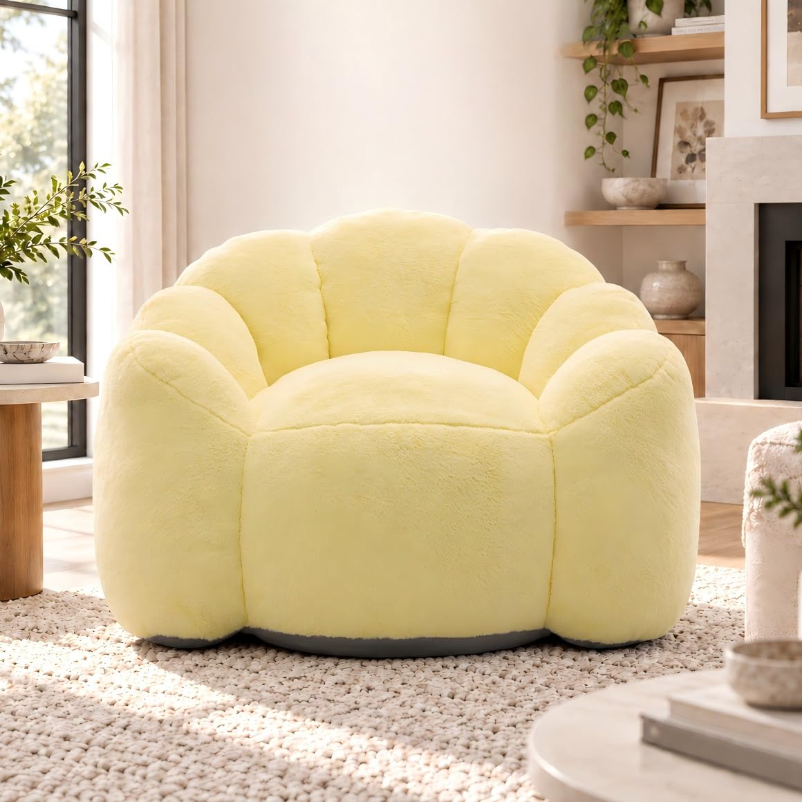 Yellow Memory Foam Bean Bag Chair F3569