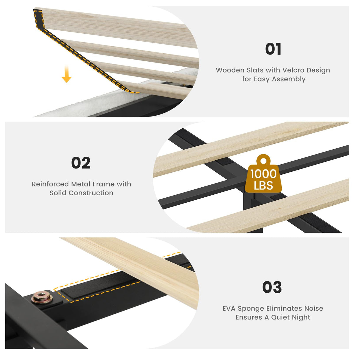 Full Bed Frame with Storage Headboard and Charging Station V309