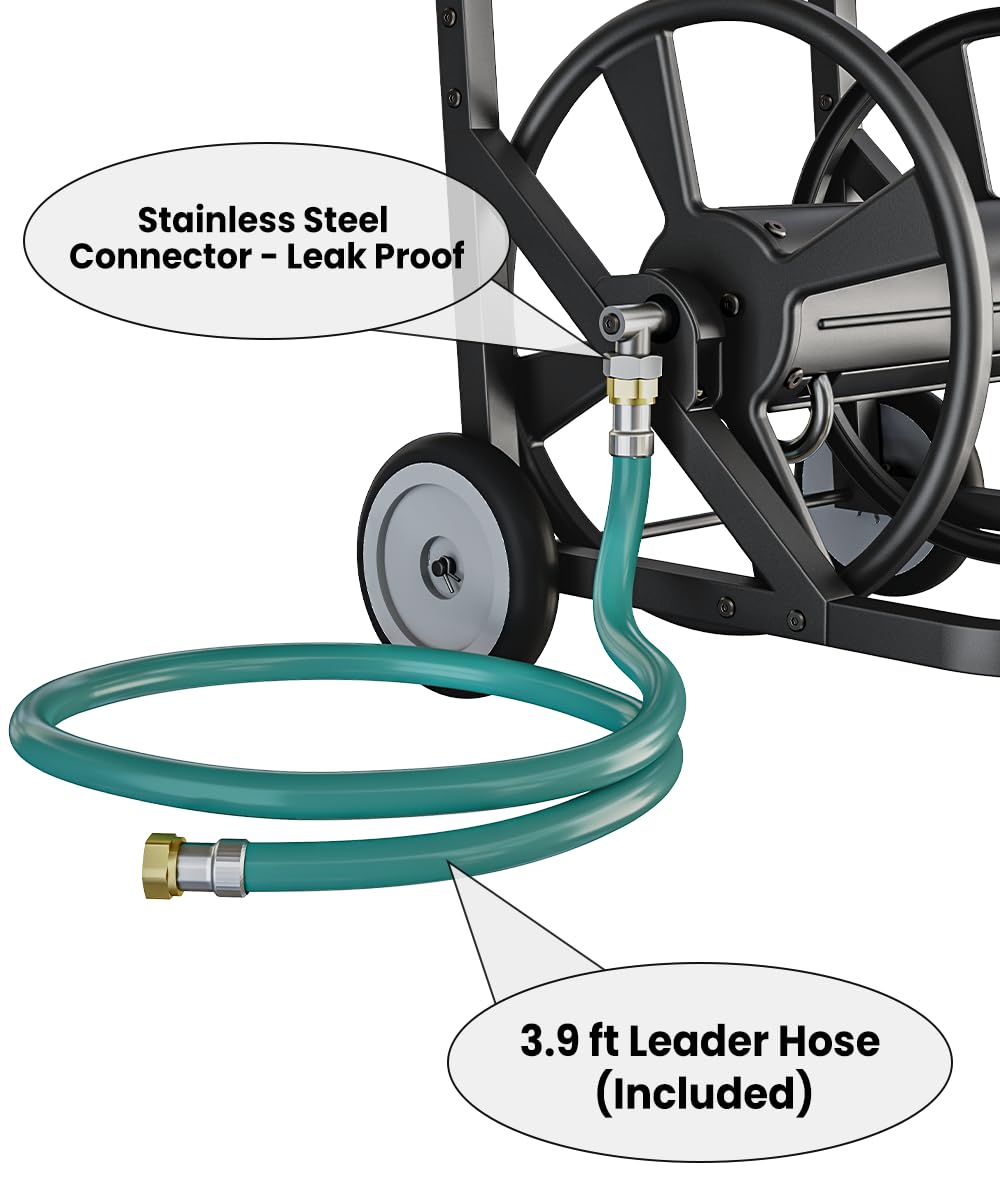 Garden Hose Reel Cart with Wheels D411