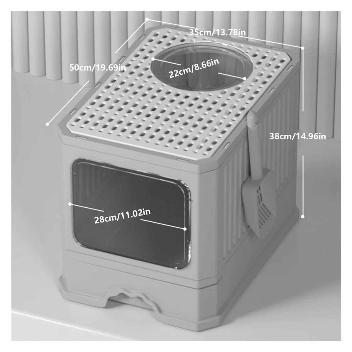 Foldable Cat Litter Box with Lid and Scoop R120