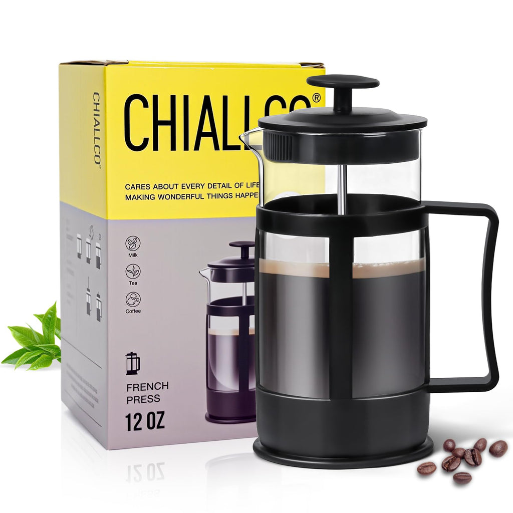 12OZ Glass Stainless Steel French Press Coffee Maker D58120